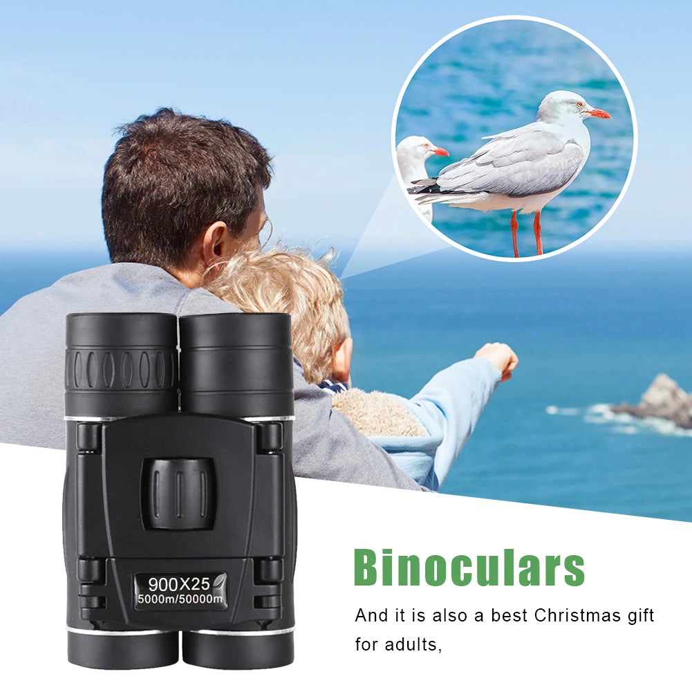 900x25 High Power Mini HD Low Light Level BAK4 Binoculars With Long Range 50000M