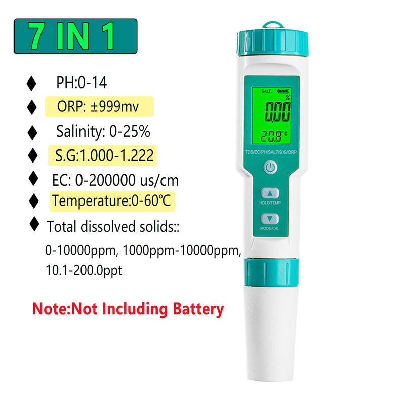 Digital PH Meter 10 in 1 Water Quality Monitor Tester PH/EC/TDS/Salinity/Thermometer Multi-parameter Testing Meter