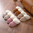 Winter Faux Suede Plush Closed Toe Slippers.