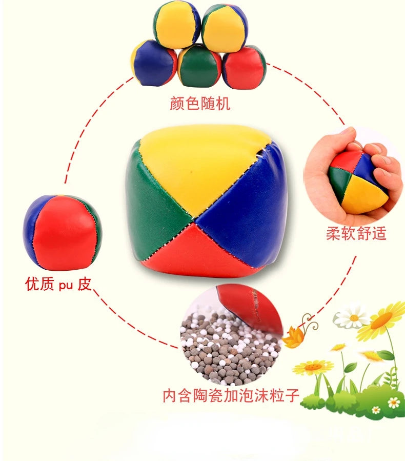 PVC 3 Or 6 Leather Juggling balls filled With Sandbag