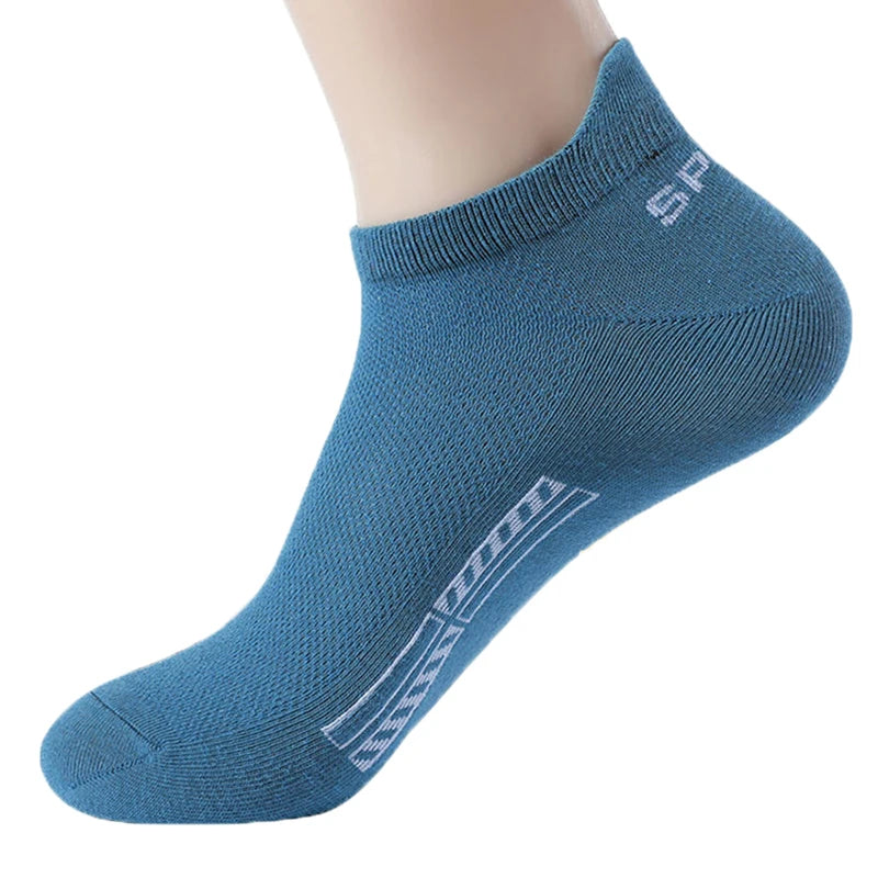 10 Pairs Cotton Breathable Mesh Sports Ankle High Socks For Men And Women