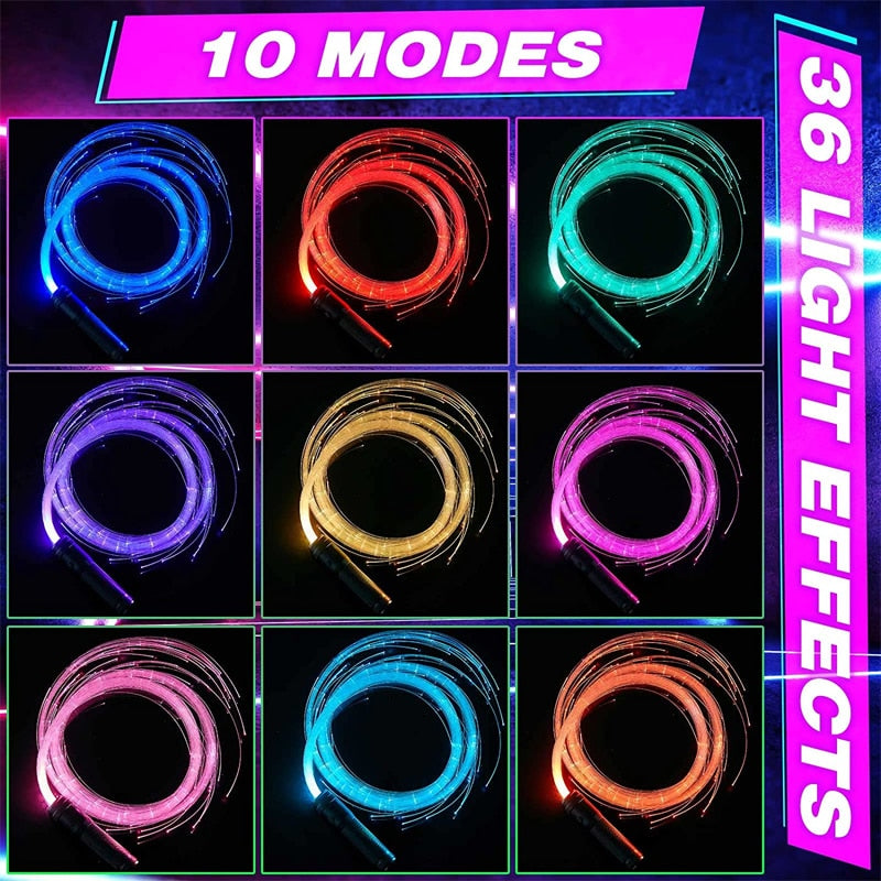 Led Multicolor Glowing Fiber Optic Disco Dance Light Whips with Multicolor Glowing light and 360° Swivel.