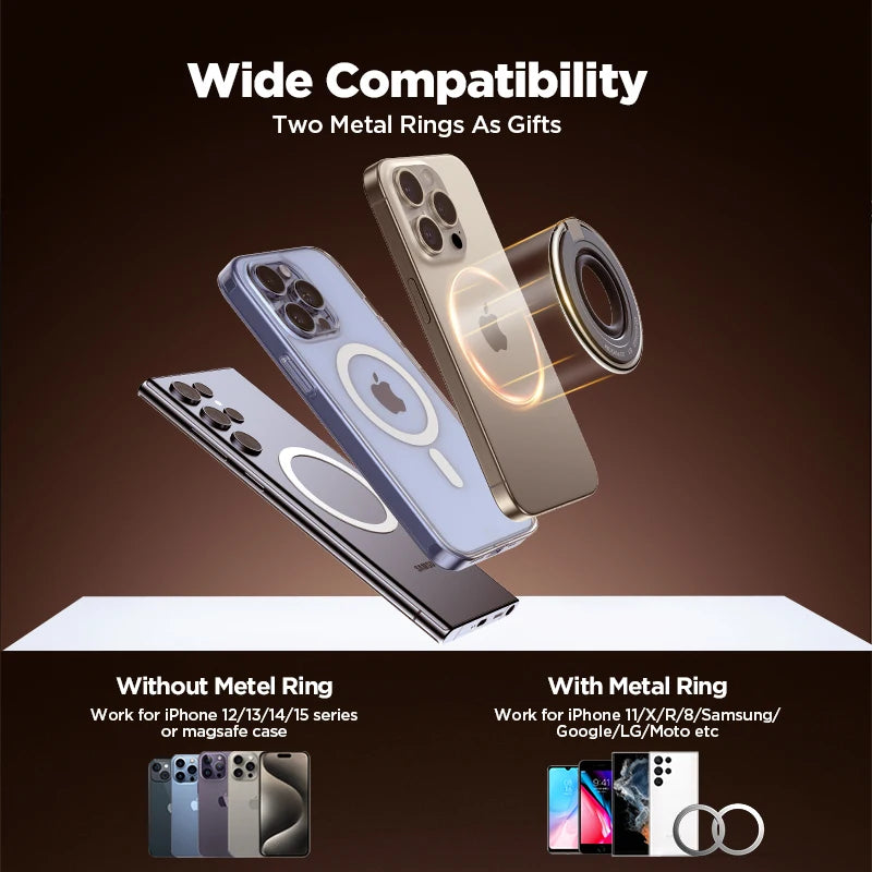 Joyroom Silicone Magnetic Ring Phone Holder With Kickstand For iPhone 14 15 16 Pro Max