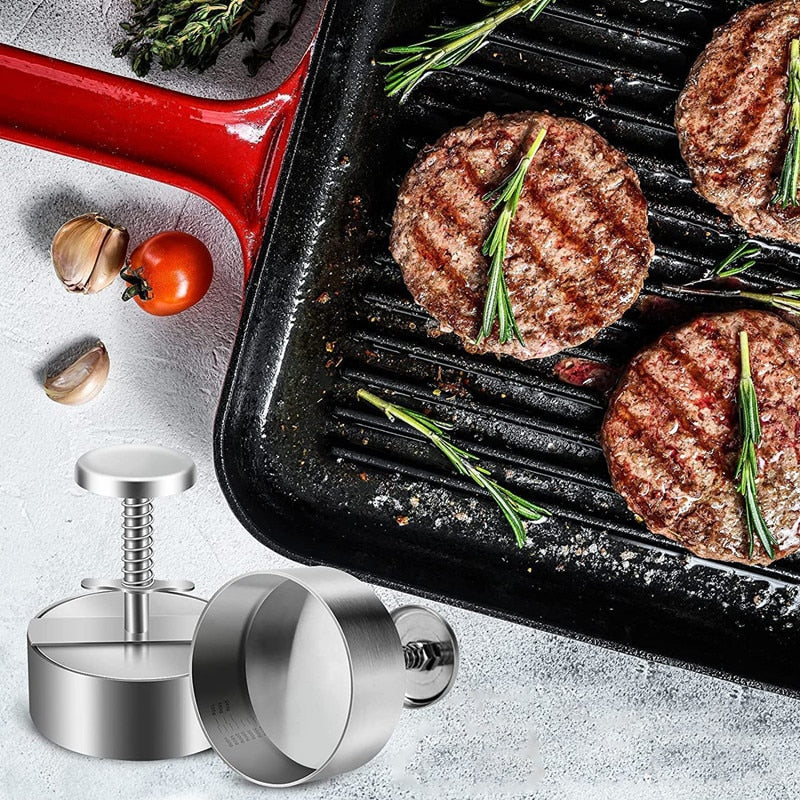 Stainless Steel Non-Stick Hamburger Patty Maker.