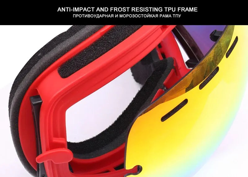 X-TIGER Double Layer, Anti-fog, UV Protection Ski Goggles.