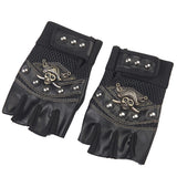 men and women's PU leather fingerless gloves