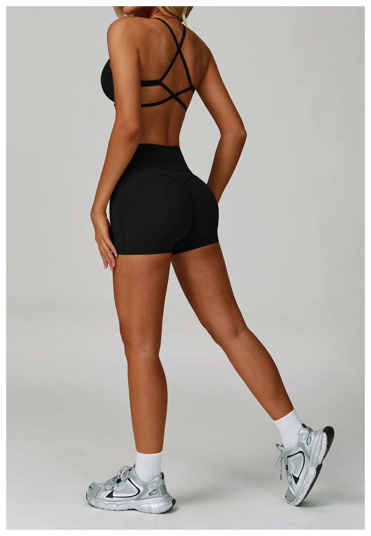 Women's Anti-Sweat Push Up Cross Shoulder Sports Bra