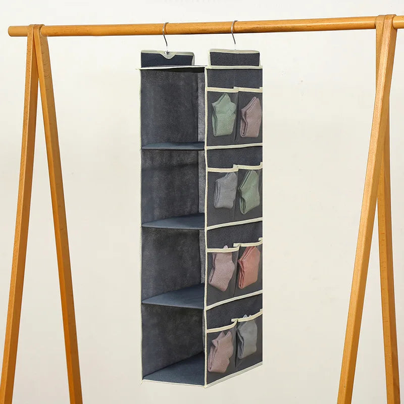Hanging Non-woven Wardrobe Organizer With Optional Pockets And Drawers