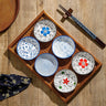 6pcs Japanese Mini Ceramic Decorative Plates For Dipping Sauces