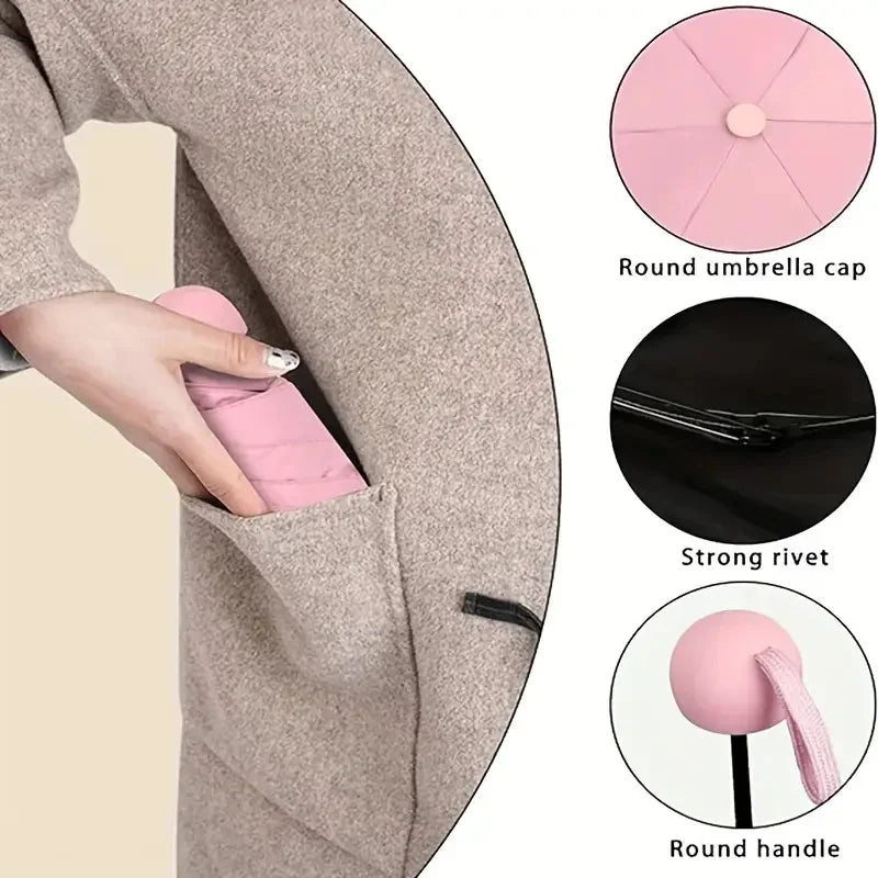 UPF50+ Mini Vinyl Capsule Folding Umbrella