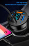 66W  Fast Charging Phone Charger for iPhone, Samsung. plugs into your cigarette lighter and has 4-USB ports