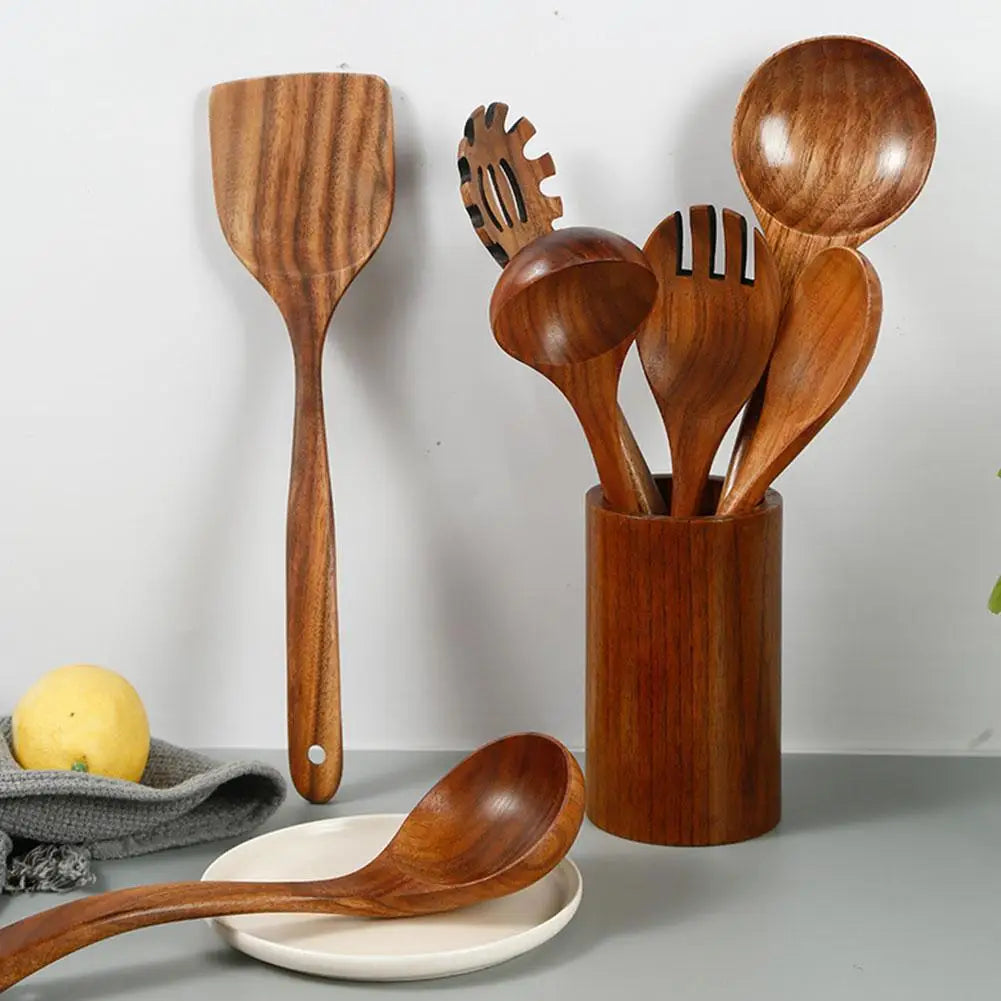 Walnut Wood Cooking Utensils Holder Not Included