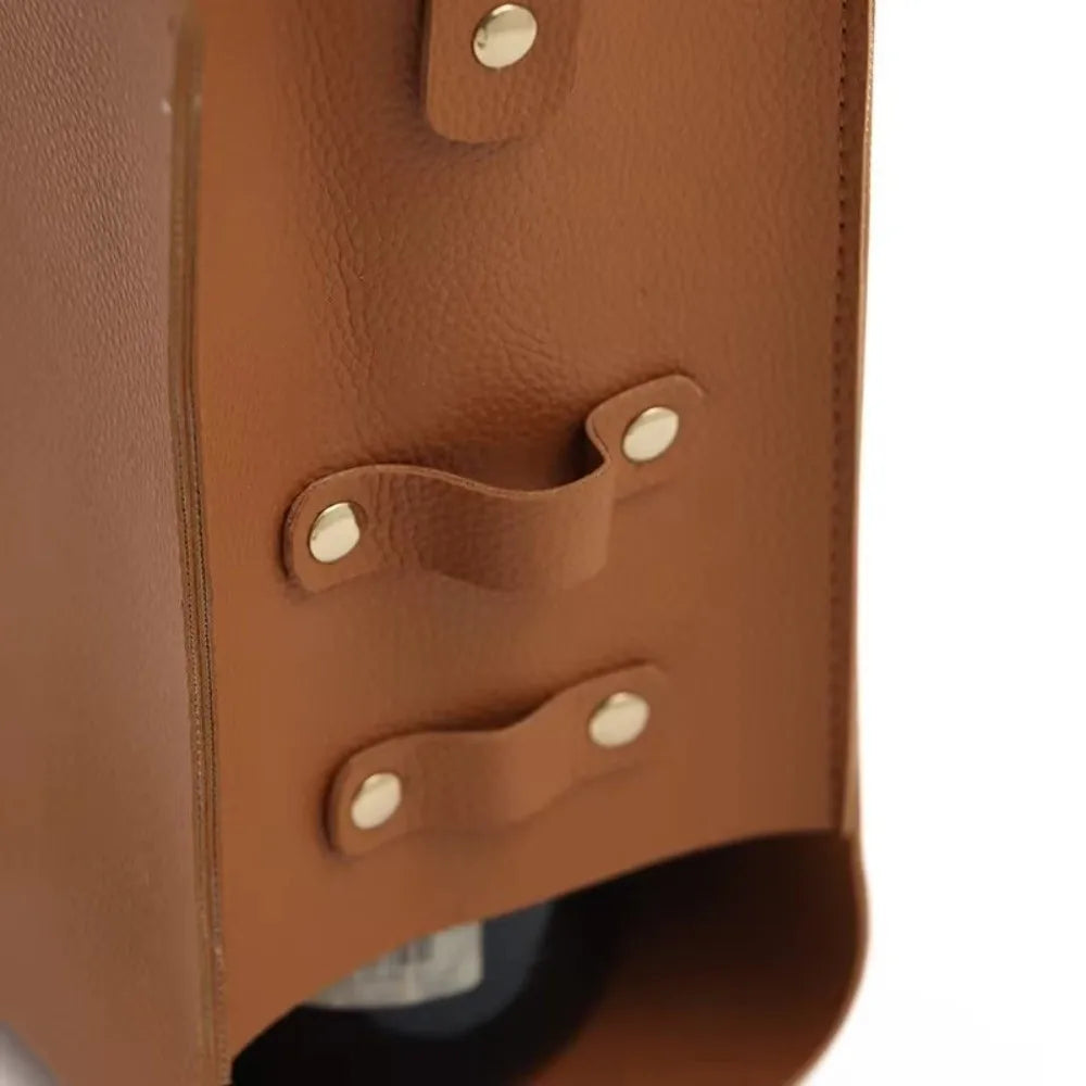 PU Leather Double Layer Reusable Wine Bag