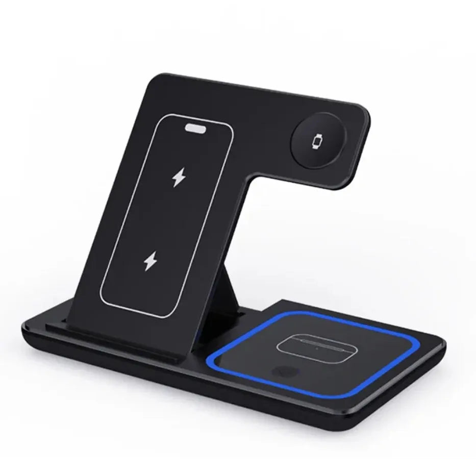 3 in 1 100W  Foldable Wireless Night Light Fast Charging Station For iPhone 16 15 14 13 12 And Apple Watch Airpods