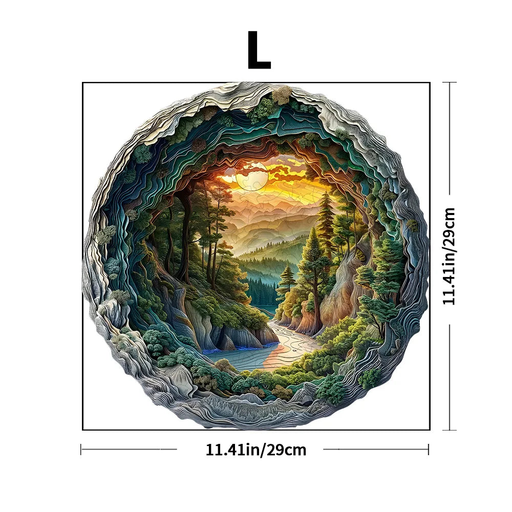 Flat Wooden Puzzles With 3D Visual Effect