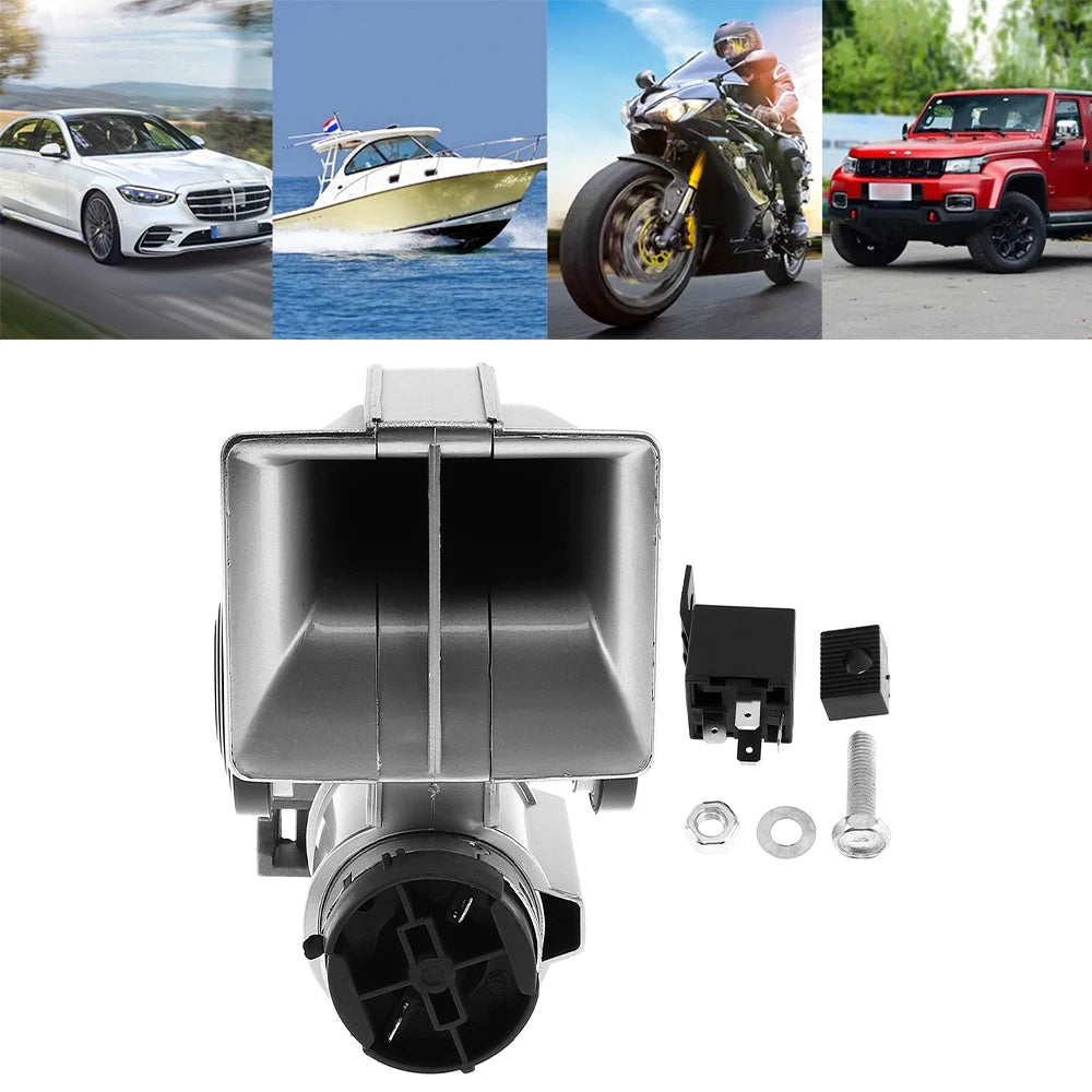 FARBIN Snail Air Horn With Compressor Relay Harness 12V 150db  For Trucks, Cars Or Motorcyles
