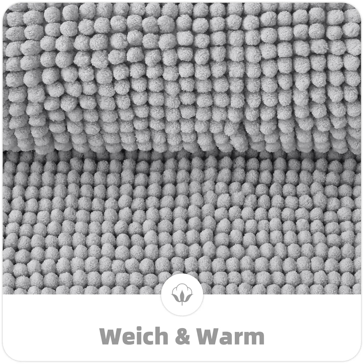 Kitinjoy Chenille Non-slip Washable Quick Drying Bath Mat