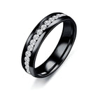 Woman's Exquisite Stainless Steel wedding Ring. Comes in Black, Gold or Silver.