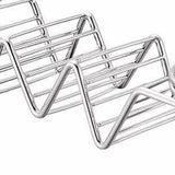 Stainless Steel Taco Holder Set With 2 Sauce Cup Holder