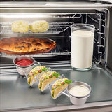 Stainless Steel Taco Holder Set With 2 Sauce Cup Holder