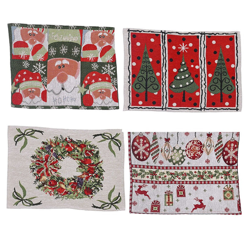 Holiday Season Decorative Woven Tapestry Placemats.