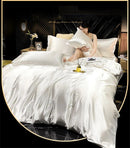 Satin High-end Blending Natural Mulberry Silky Duvet Cover Bedding Sets.