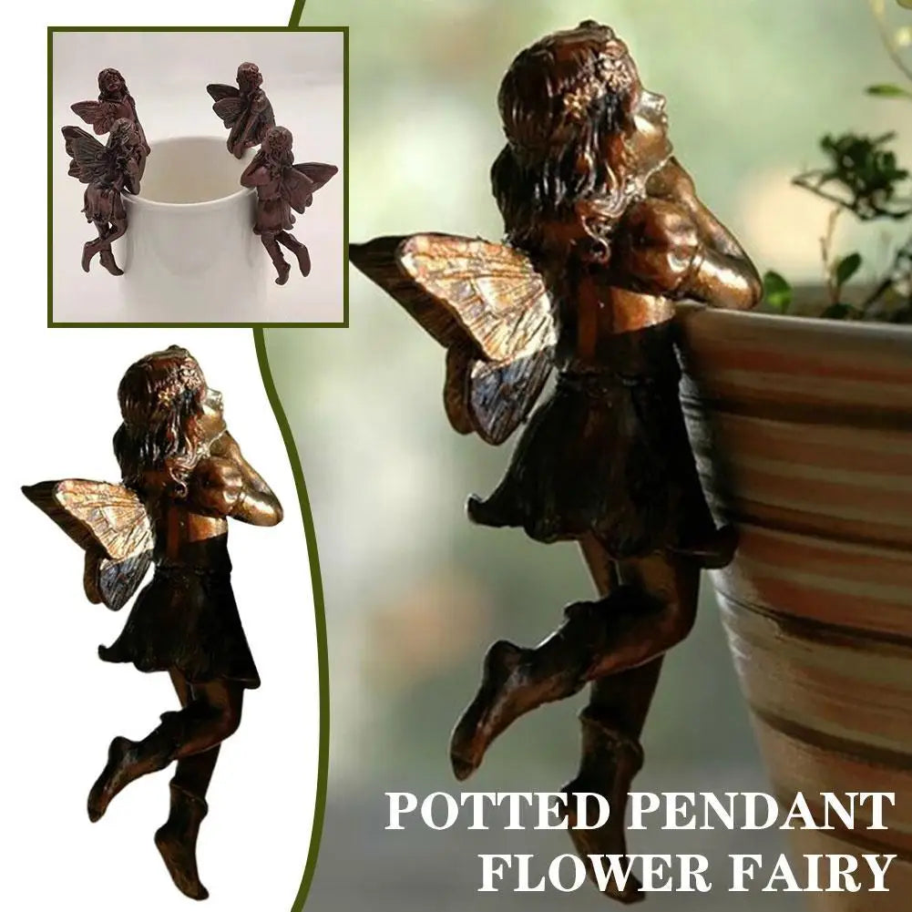 Mini Resin Fairy Hanging Basket Decoration   A