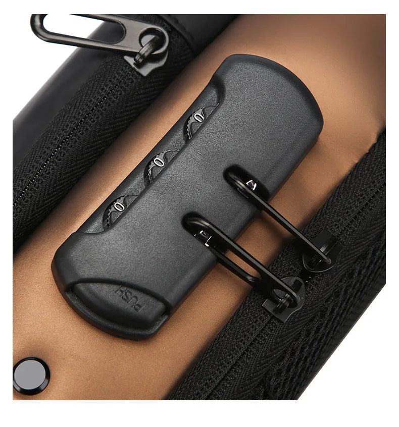 Men's Anti Theft USB Charging Crossbody Bag