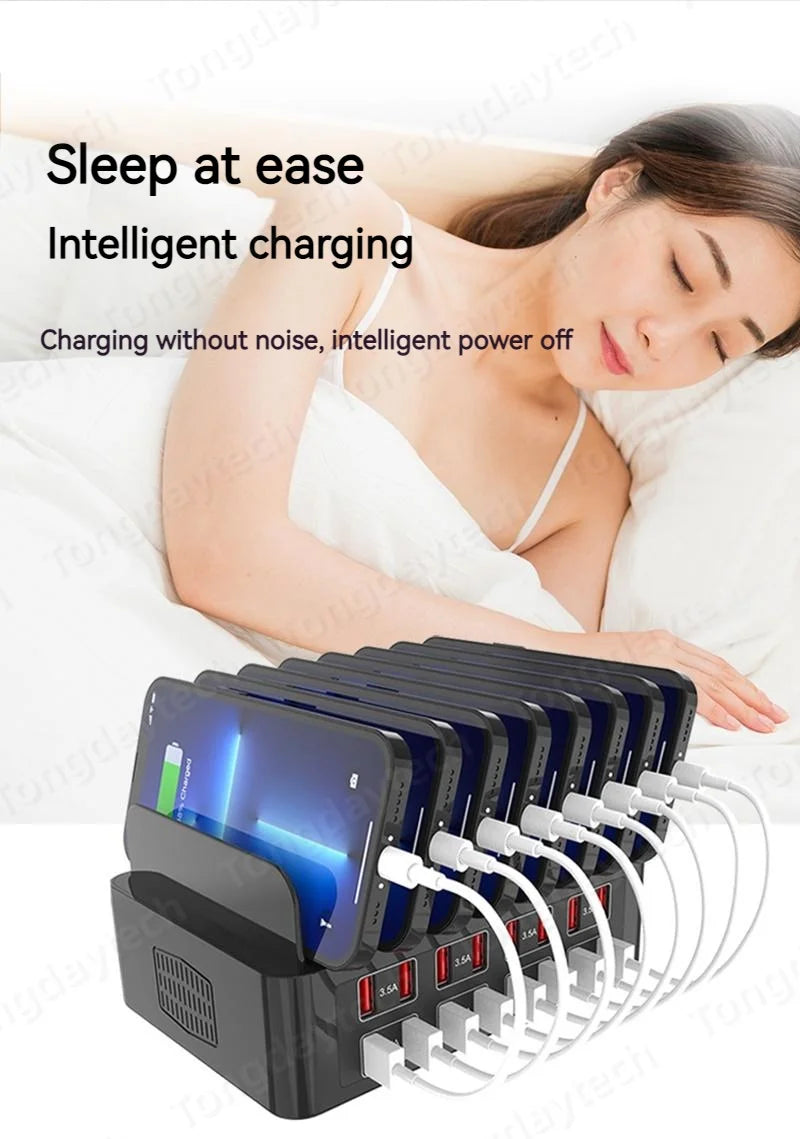 150W Universal Multi 16 Port USB 3.5A Fast Charging Station For Iphone Ipad Samsung Xiaomi Tablet