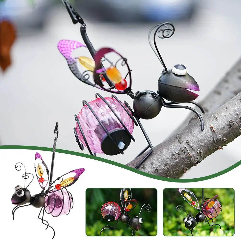 Solar LED Iron  Waterproof Hanging  Insect Tree Ornament