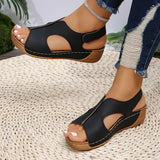 Ladies Platform Synthetic Leather Casual Sandals