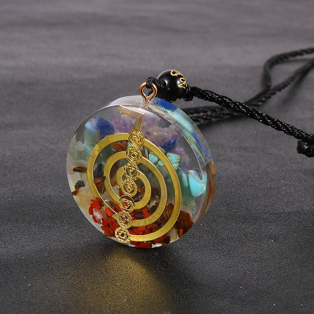 Energy Generator Orgonite Meditation Balanced Chakras Pendant Necklace