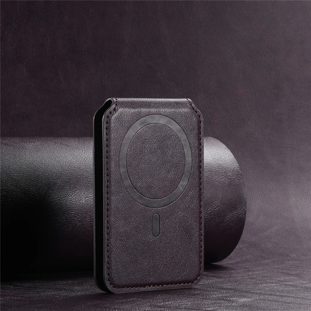 Leather Magnetic Wallet With Card Holder For iPhone 16 Pro Max 15 14 13 12 11