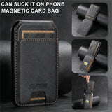 Leather Magnetic Wallet With Card Holder For iPhone 16 Pro Max 15 14 13 12 11