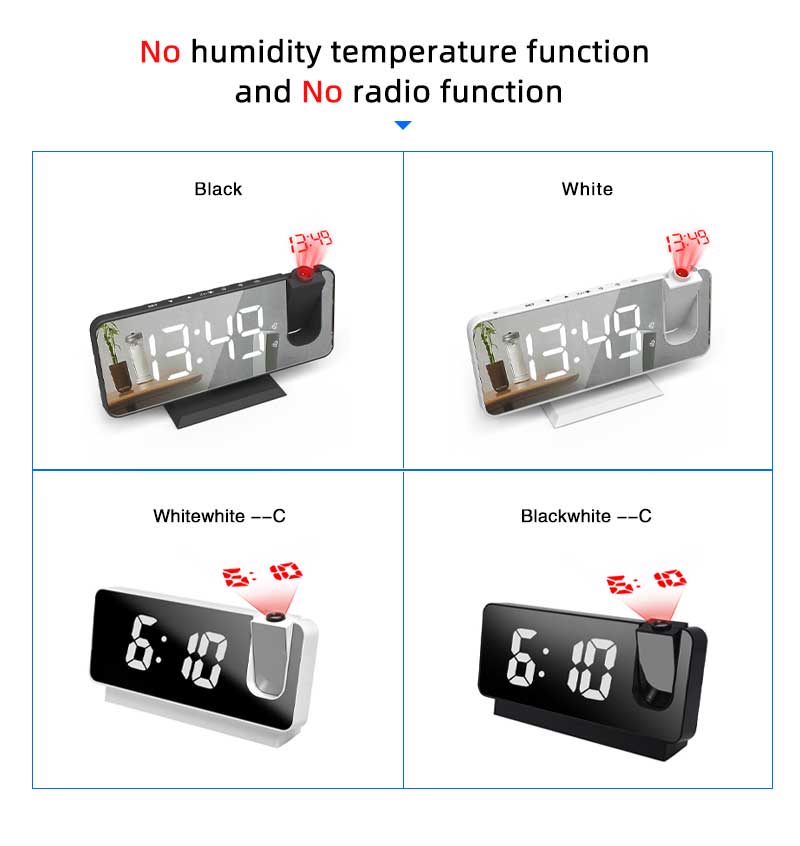 LED/USB Digital Desktop 2 Function Alarm Clock With Time Projector.