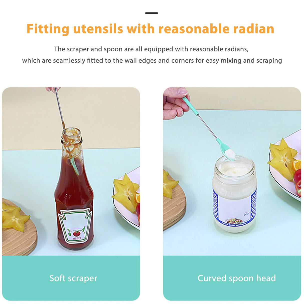 1pcs Mini Telescopic Silicone Spatula