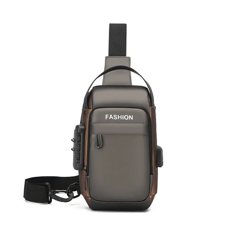 Men's Anti Theft USB Charging Crossbody Bag