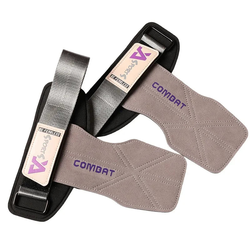 1 Pair 3-layers Cowhide Weight Lifting Grip Gloves