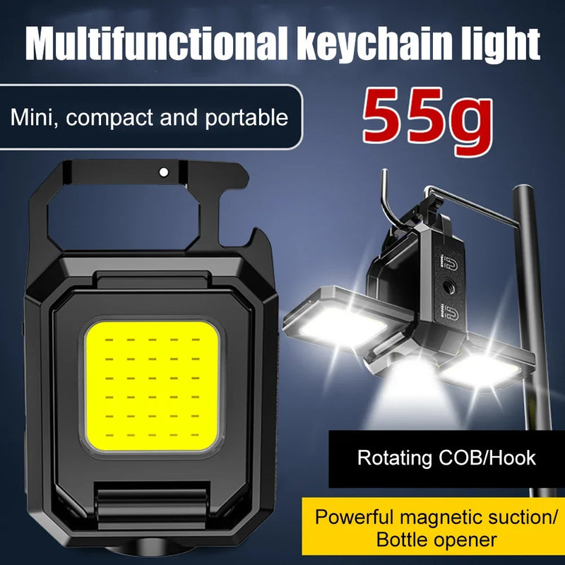 USB Rechargeable 1000LM COB LED XPE Pocket Mini Keychain Flashlight PX4 Waterproof for Outdoor Camping Or Hiking