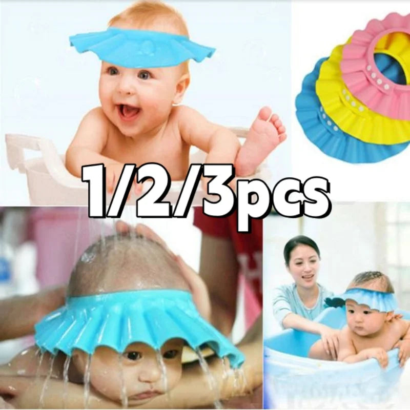 1/2/3PCS Adjustable Baby Shower Cap