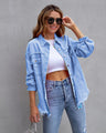 Women's Mid Length Denim Jacket.