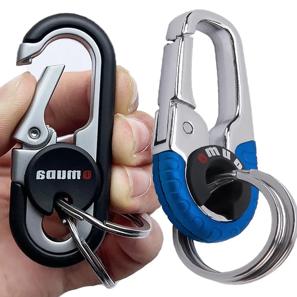 Stainless Steel, Double Ring Carabiner Keychain Buckle Clip.