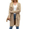 Ladies Long Sleeve Knitted Coat with Pockets.