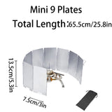 Foldable Aluminum Outdoor Cooking Wind Screen with Storage Bag for Camping