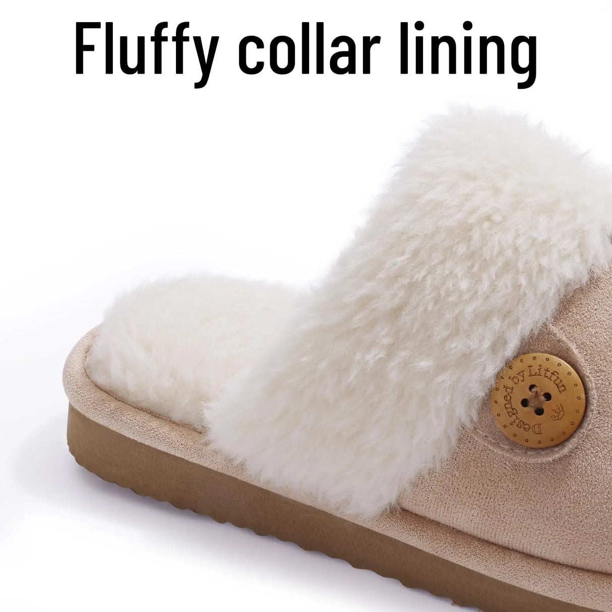 Evshine Women's Fur Plush Warm Slippers With Rubber Soles