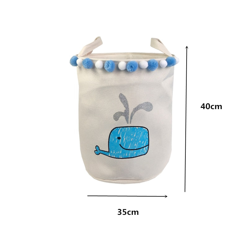 Foldable Canvas Cartoon Animal Laundry Basket OR Toy Storage.