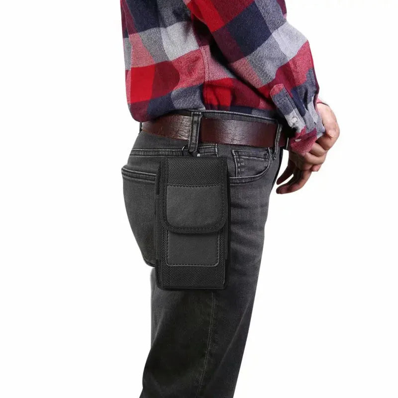 Oxford Cloth Waist Mobile Phone Pouch For Men Or Women.