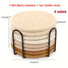 8pcs High-Temperature Resistant Woven Coaster Set With Holder