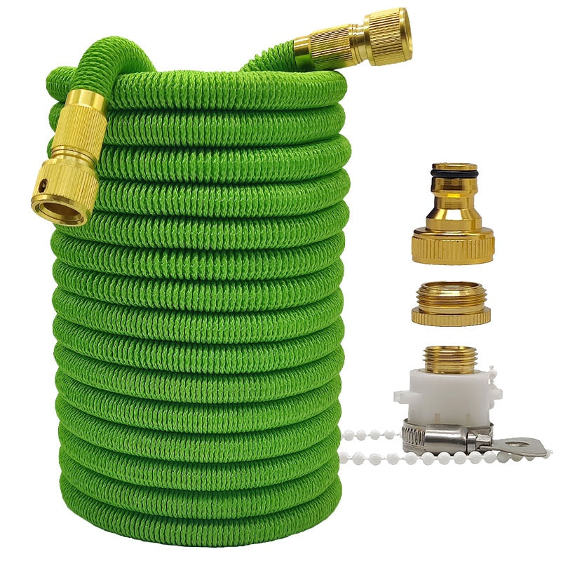 High Pressure Expandable PVC Garden Water Hose with Double Metal Connector.