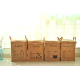 Folding Jute Organizer Storage Basket With Lids